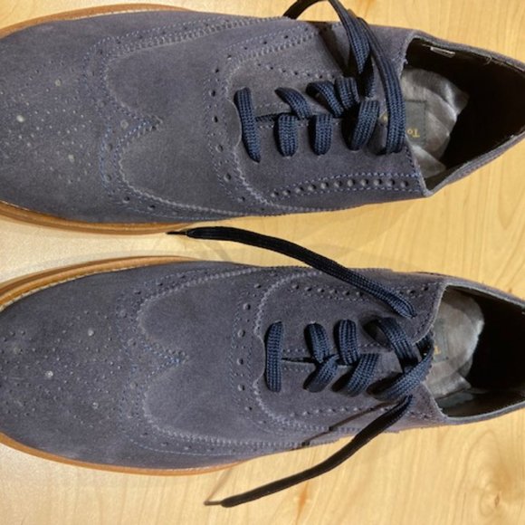 Authentic To Boot New York Adam Derrick Size 10.5 Blue Suede Oxford Mens Dress main image 4